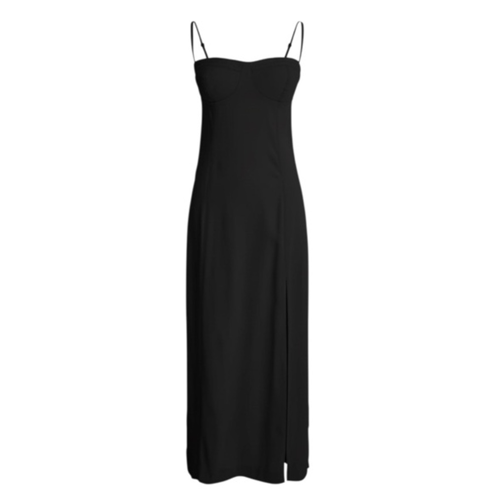 New J. Crew Collection Dress - Black Crepe Bustier Midi - Size 10 - MSRP $298